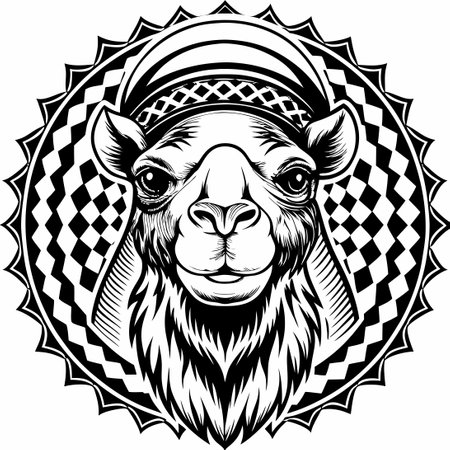 Adorable Vector Camel Illustration in a Cute and Simple Styleのイラスト素材