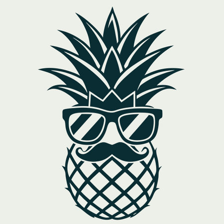 Retro Vintage Hipster Pineapple Logo Vector Designのイラスト素材