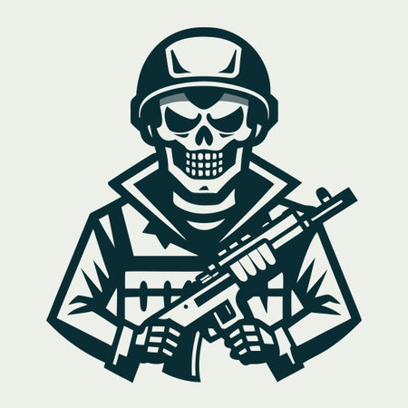 Simple Vector Logo Illustration of a Soldierのイラスト素材