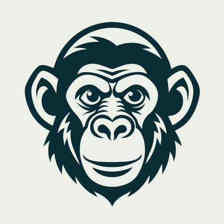 Minimalist Illustration of a Monkey Geek in Monk Attire Wearing Glassesのイラスト素材