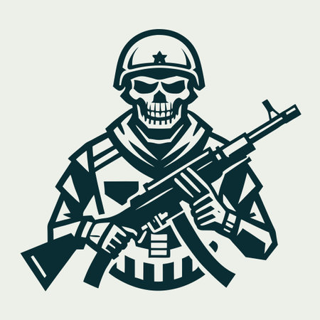 Vector Illustration of a Simple Soldier in Minimalist Styleのイラスト素材