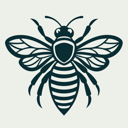 Line Art Honey Bee Vector Illustration for Logo and Brandingのイラスト素材