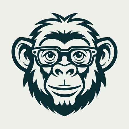 Geek Monk Monkey Animal Vector Illustration with Intricate Detailsのイラスト素材