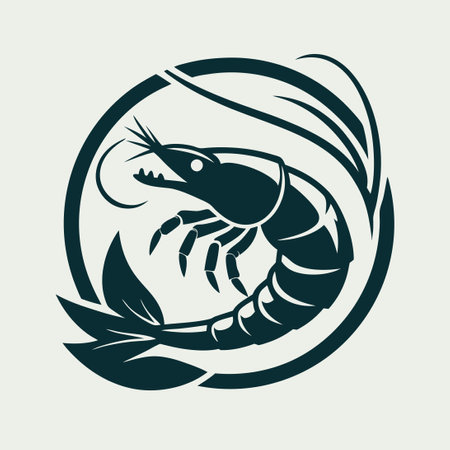 Delightful Shrimp Vector Illustration: A Culinary Icon for Creative Projectsのイラスト素材