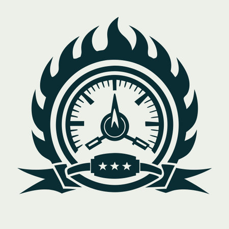 Vector Illustration Template for Speedometer Logo with Sleek Designのイラスト素材