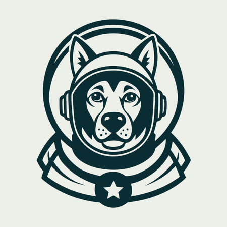 Astronaut Dog Mascot Logo: Space-faring Canine Adventureのイラスト素材
