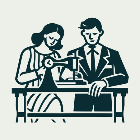 Skilled Tailor Woman Sewing Vector Logo Illustrationのイラスト素材