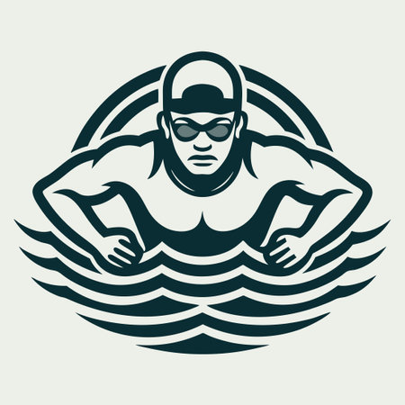 Creative Swimmer Vector Logo for Athletic Branding and Fitness Designのイラスト素材