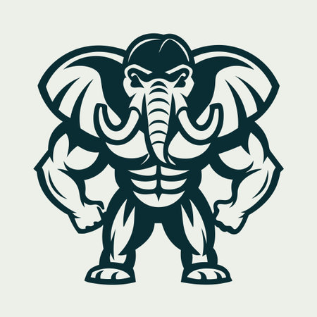 Majestic Elephant Vector Illustration: Strength and Power Embodiedのイラスト素材
