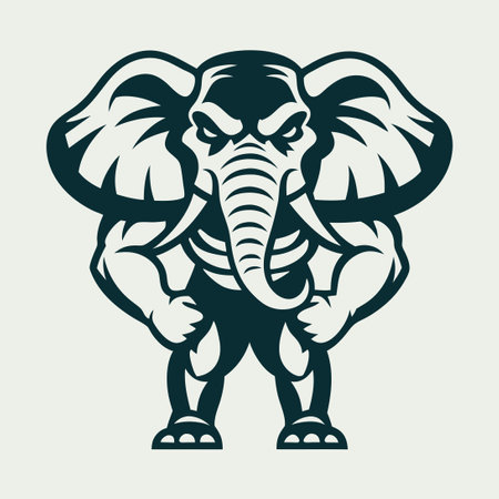 Mighty Elephant Vector Logo Embodies Strength and Powerのイラスト素材