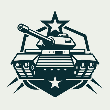 Vector Tank War: Fierce Battle with Minimalist Designのイラスト素材