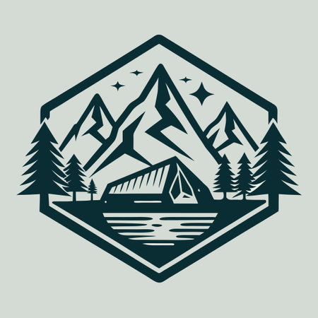 Vintage Adventure Mountain Logo Vector Design Illustrationのイラスト素材
