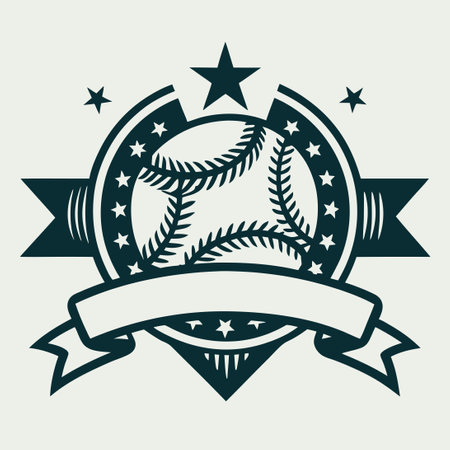 Vintage Baseball Logo Vector Template for Retro Sports Designsのイラスト素材