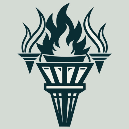 Vector Logo of Torches with Flames Ideal for Special Eventsのイラスト素材