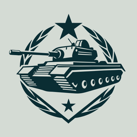 Vector Illustration of Two Tanks Engaging in a Battle in a War Settingのイラスト素材