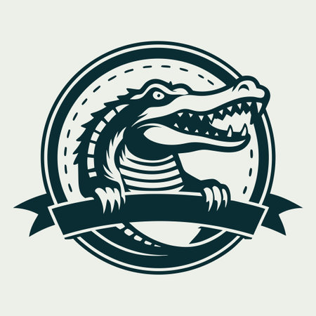 Crocodile logo. Vector illustration isolated on white background.のイラスト素材