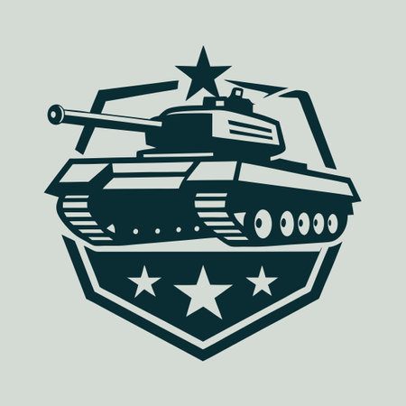 Vector Illustration of a Dynamic Tank War with Modern Designのイラスト素材