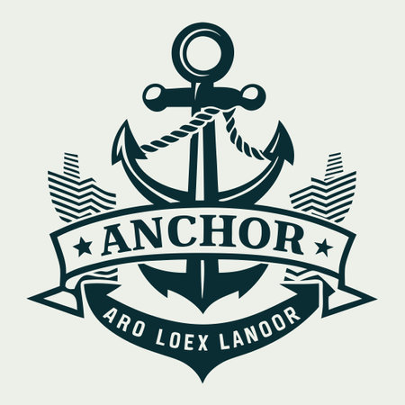 Vintage Nautical Label with Anchor and Emblazoned Motto Vector Graphicのイラスト素材