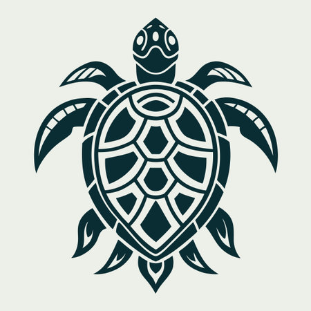 Vintage Vector Logo Featuring a Detailed Turtle Illustrationのイラスト素材