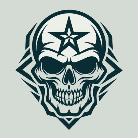 Vectorized Raider Skull Logo with Unique and Striking Designのイラスト素材