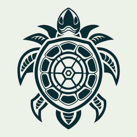 Vintage Turtle Logo Embroidered Vector Designのイラスト素材