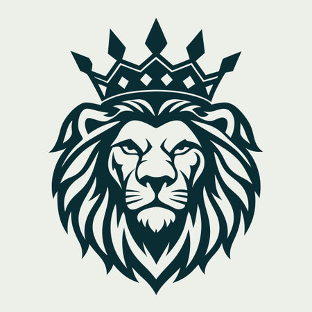 Majestic Vector Crowned Lion Logo for Business Enterprisesのイラスト素材