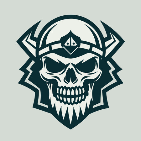 Skull Vector Logo: Striking and Unique Raider Design in 7 Vibrant Colorsのイラスト素材