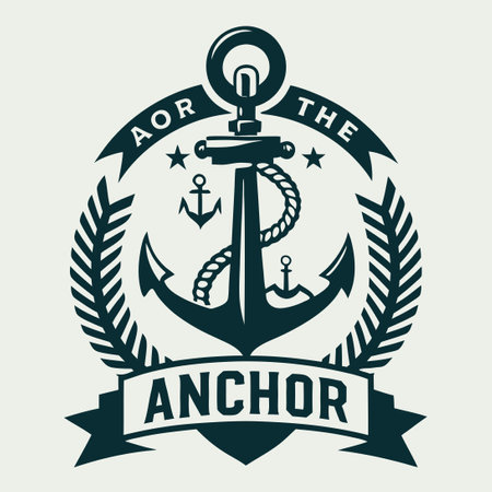 Vintage Anchor Label with Inspiring Nautical Slogan: Adventure Awaitsのイラスト素材