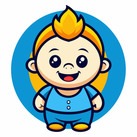 Hilariously Adorable Baby Character Logo with a Whimsical Twistのイラスト素材