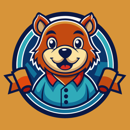 Adorable Cartoon Bear Music Mascot with Logo Designのイラスト素材