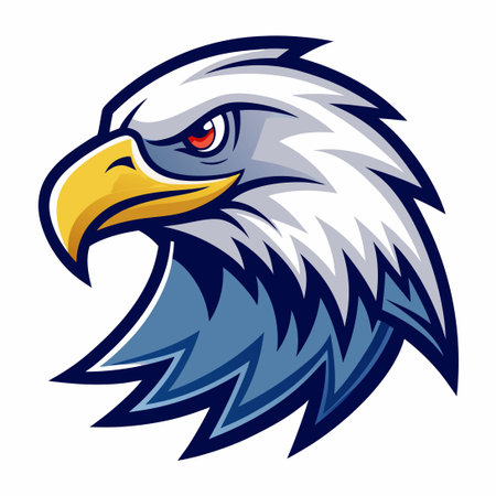 Minimalist Eagle Mascot Logo in Simple Style for Businesses and Startupsのイラスト素材