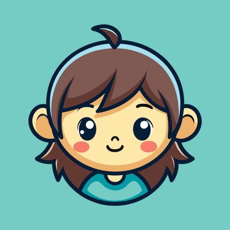 cute little girl avatar character vector illustration design. colorful design.のイラスト素材