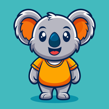 Funny Koala in a Shopping Cart with Mascot Logo Illustrationのイラスト素材