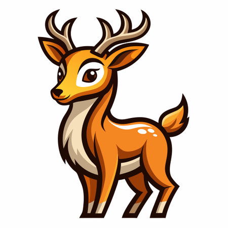 Minimalist Deer Logo Illustration with Clean Lines for Mascot Designのイラスト素材
