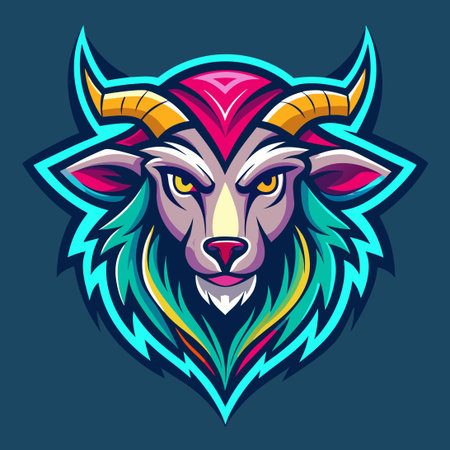 Vibrant and Colorful Herder Head Logo Illustrationのイラスト素材