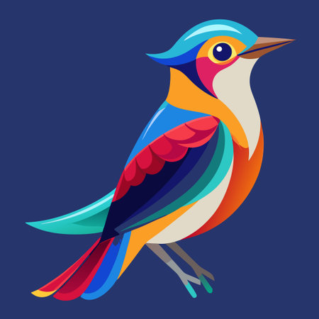 Eye-Catching Logo Illustration of a Vibrant Flycatcher Birdのイラスト素材