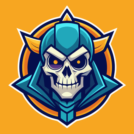Cartoon Mascot Skull Illustration in Stylish Stylized Designのイラスト素材
