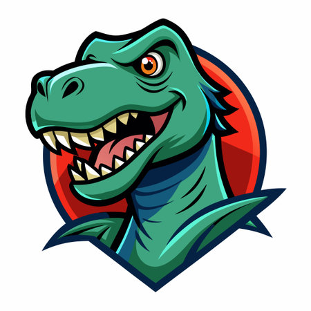 Simplified T-Rex Mascot Logo with a Stylish Twistのイラスト素材