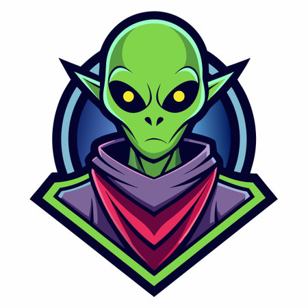 Minimalist Vector Illustration of an Alien Character with Mascoty Styleのイラスト素材