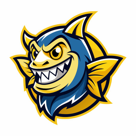 Vibrant Yellowfin Tuna Mascot with a Simplified Designのイラスト素材