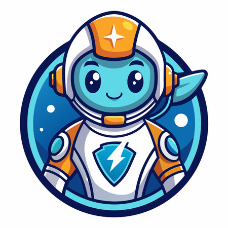 Vector Illustration of a Cartoon Astronaut Mascot Characterのイラスト素材
