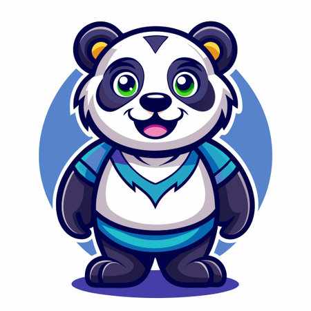 Cartoon Panda Mascot Logo Template with Playful and Engaging Designのイラスト素材