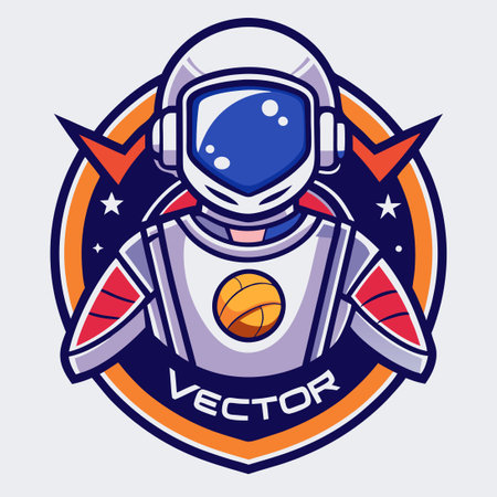 Vector Illustration of an Astronaut in an E-Sports Setting with a Sportive Poseのイラスト素材