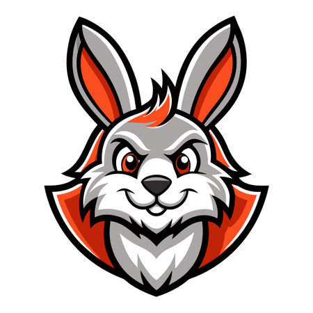 Simplified Bunny Mascot Logo Design in Vector Formatのイラスト素材