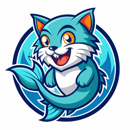 Vector Illustration of a Cartoon Catfish Mascotのイラスト素材
