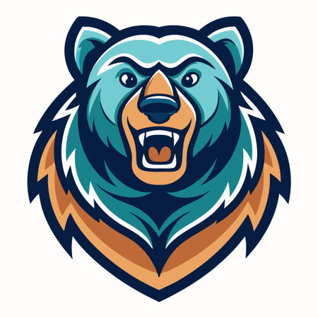 Minimalist Vector Logo Illustration of a Bear in a Simple Mascot Styleのイラスト素材