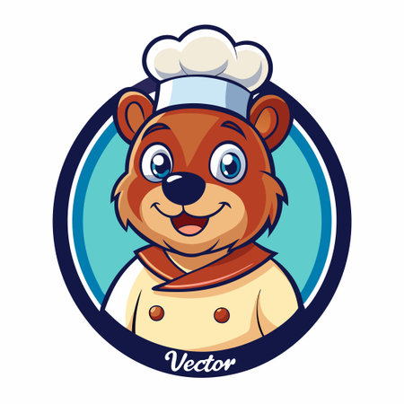 Cartoon Mascot Illustration of a Chef Bear Vectorのイラスト素材