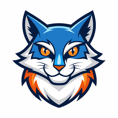 Minimalist and Geometric Cat Mascot Logo for Brand or Businessのイラスト素材