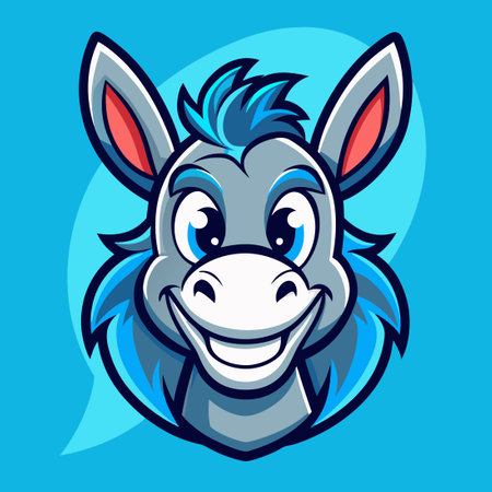 Cute Donkey Character Vector Logo Illustration for Cartoon Mascot Designのイラスト素材