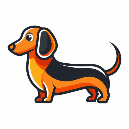 Minimalist Dachshund Vector Logo Illustration for Brand Mascotのイラスト素材
